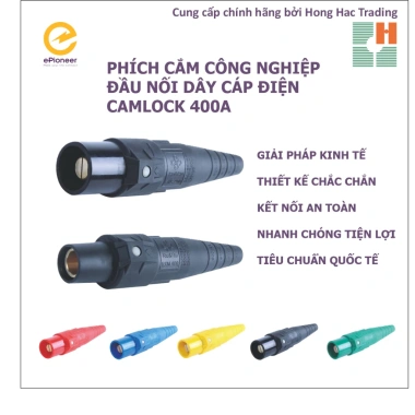 Phích căm công nghiệp Camlock 400A Di Động - Tiêu chuẩn quốc tế, đầu cắm và ổ cắm sừng tê giác, giảm giá 18% - 787.000₫