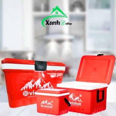 Phích Đá Vuông Việt Nhật GD231 - Van Xả, Quai Xách, Thùng Đá Lạnh, Giá 180.000