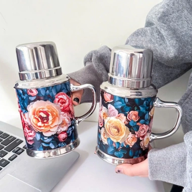 Phích giữ nhiệt mini hoa hồng 600ml có lõi lọc trà Giá ưu đãi 285.000đ 2