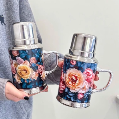Phích giữ nhiệt mini hoa hồng 600ml có lõi lọc trà Giá ưu đãi 285.000đ 5