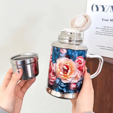 Phích giữ nhiệt mini hoa hồng 600ml có lõi lọc trà Giá ưu đãi 285.000đ 6