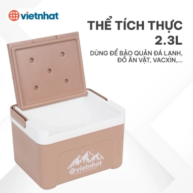 Phích vuông mini 2.3L 3.932 - Đá Việt Nhật, giữ nhiệt 8h, bảo quản thực phẩm, vacxin, thuốc - Giá chỉ 67.130₫