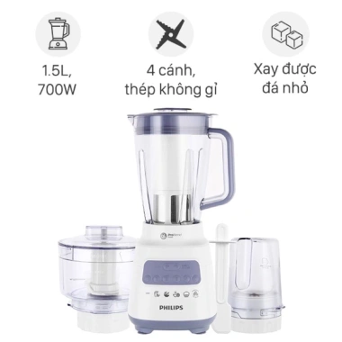 Philips HR2.223 Máy Xay Sinh Tố 700W - 3 Cối + Lõi Ép, Xay Đá, Hạt, Bảo Hành Chính Hãng, Giá 1.436.000₫ 6