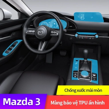 Phim bảo vệ nội thất Mazda 3 2.026 trong suốt, điều khiển trung tâm, chỉ 121.000₫