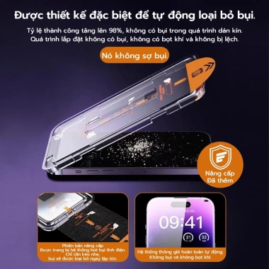Phim cường lực 10X cho iPhone 11-17 Air Pro Max Bảo vệ màn hình 9D, dụng cụ tự động 3 Phim cường lực 10X cho iPhone 11-17 Air Pro Max Bảo vệ màn hình 9D, dụng cụ tự động 3