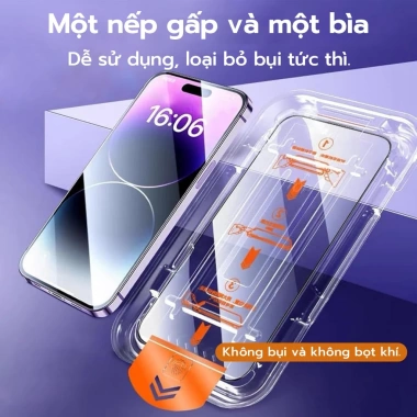 Phim cường lực 10X cho iPhone 11-17 Air Pro Max Bảo vệ màn hình 9D, dụng cụ tự động