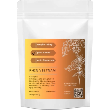 Phin Amino - Cà phê nguyên chất rang xay mộc, pha phin sành điệu, chỉ 100k