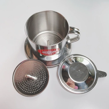 Phin Cà Phê Inox Vilahome - Lưới lọc 1mm, núm xoáy nén chắc, pha cafe rang xay 8