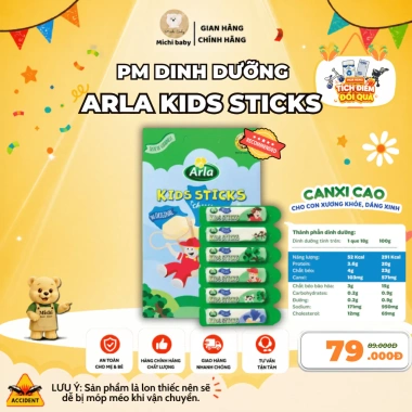 Phô Mai Arla Kids Sticks 6 Thanh 18g – Bổ Canxi Cao, Béo Ngậy, Dinh Dưỡng Châu Âu, Giá 79.000₫ Phô Mai Arla Kids Sticks 6 Thanh 18g – Bổ Canxi Cao, Béo Ngậy, Dinh Dưỡng Châu Âu, Giá 79.000₫