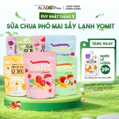 Phô mai hoa quả sấy lạnh Yomit cho bé 6 tháng - ALADDINVINA giảm giá 75.000đ