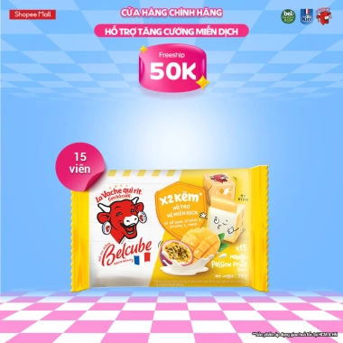 Phô mai vuông Belcube Xoài Chanh Dây 15C 78g x15 - Giảm giá 21% chỉ 47.530₫ 2 Phô mai vuông Belcube Xoài Chanh Dây 15C 78g x15 - Giảm giá 21% chỉ 47.530₫ 2