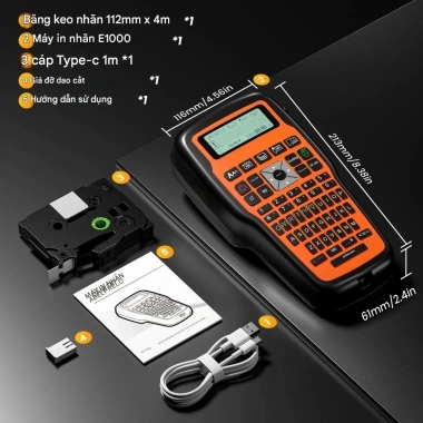 Phomemo E1.000 Pro - Máy tạo nhãn bàn phím đa năng, kèm băng, giảm giá 913k 9