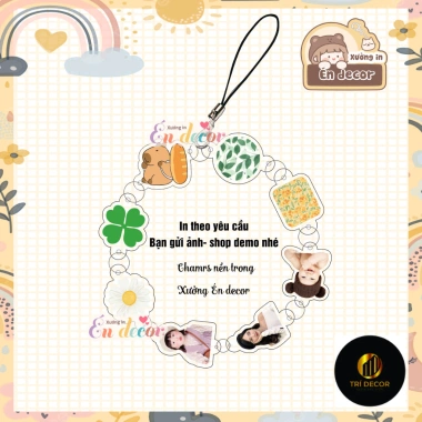 Phonestrap Charm móc treo điện thoại dễ thương, cắt mặt tùy chỉnh 2 đầu nối - Giá chỉ 40.000₫