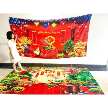 Phông nền 3D cực nét Trang trí ngày Xuân 2.026, nhiều mẫu mới, giá ưu đãi 199.000 VND