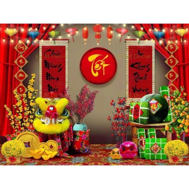 Phông nền 3D cực nét Trang trí ngày Xuân 2.026, nhiều mẫu mới, giá ưu đãi 199.000 VND