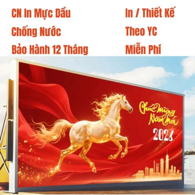 Phông nền chụp ảnh chúc mừng Năm Mới cỡ lớn - In bạt ngoài trời chống nước, đa size, giá ưu đãi 160.000₫