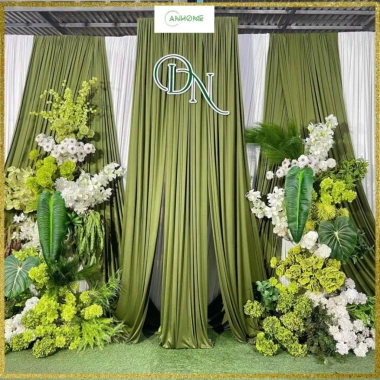 Phông nền chụp ảnh Tết vải thun lạnh đỏ đô 1.6m Decor đám cưới sinh nhật Anhome giá 99.000₫