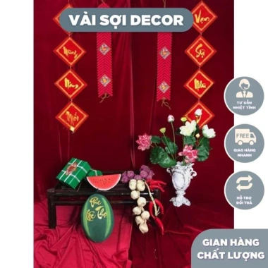 Phông nền đám cưới vải nhung 5m x 1,5m - Decor Tết, Noel, Trung Thu, giá 55.000₫