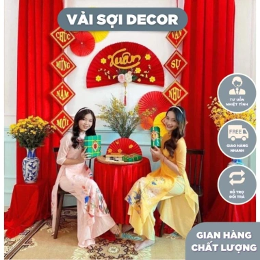 Phông nền đám cưới vải nhung 5m x 1,5m - Decor Tết, Noel, Trung Thu, giá 55.000₫