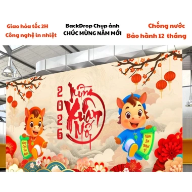 Phông nền Gala Diner Tết cỡ lớn - Nhiều size, in bạt theo yêu cầu, chỉ 156.000₫