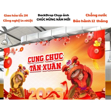 Phông nền Gala Diner Tết cỡ lớn - Nhiều size, in bạt theo yêu cầu, chỉ 156.000₫