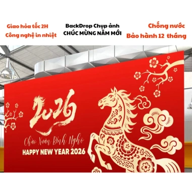 Phông nền Gala Diner Tết cỡ lớn - Nhiều size, in bạt theo yêu cầu, chỉ 156.000₫