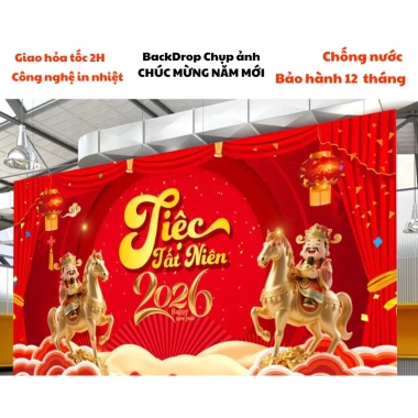 Phông nền Gala Diner Tết cỡ lớn - Nhiều size, in bạt theo yêu cầu, chỉ 156.000₫