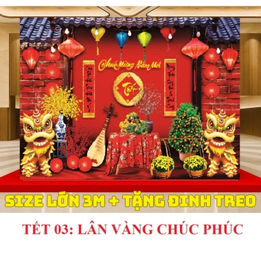 Phông Nền Lễ Tết 2.026 Xuân Bính Ngọ 4M - Decor Trang Trí Sự Kiện, 149.000đ