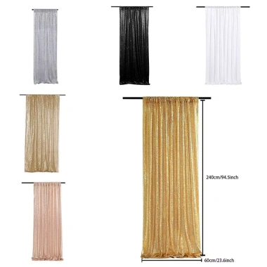 Phông Nền Sequin Lấp Lánh SJJL - Rèm Nhiều Màu Polyester, Nền Chụp Ảnh Sân Khấu, Giá Ưu Đãi 186.890 VND 2
