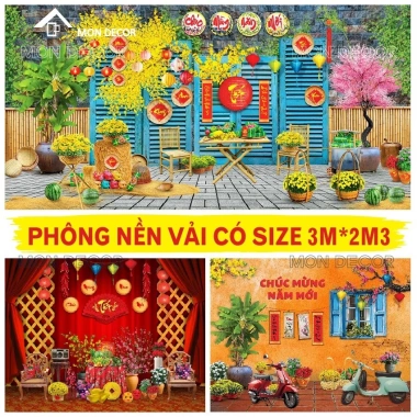 Phông Nền Tết 2.026 3m*2m MON Decor - Tranh Vải 3D Trang Trí, Giá 119.200₫ (Giá gốc 151.384₫)