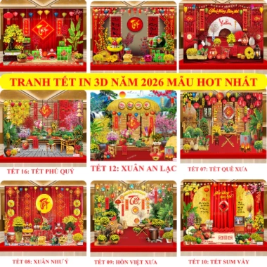 Phông nền Tết 2.026 - Tranh decor chúc mừng năm mới, decor nhà cửa TET01 K.I.M1 159k