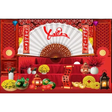 Phông nền Tết - Backdrop trang trí lễ hội, chụp ảnh, check‑in, giảm giá 160k 2