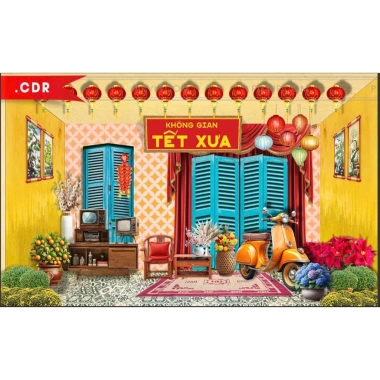 Phông nền Tết - Backdrop trang trí lễ hội, chụp ảnh, check‑in, giảm giá 160k 4