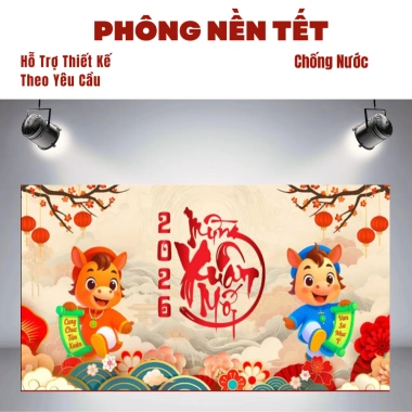 Phông nền Tết cỡ lớn đa size, in bạt ngoài trời chịu nước HaiWai - 158.000₫