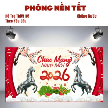 Phông nền Tết cỡ lớn đa size, in bạt ngoài trời chịu nước HaiWai - 158.000₫