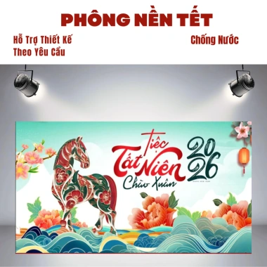Phông nền Tết cỡ lớn đa size, in bạt ngoài trời chịu nước HaiWai - 158.000₫