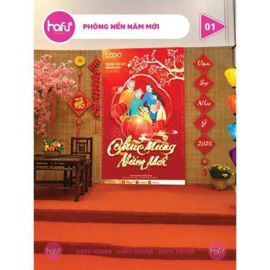 Phông nền Tết Nguyên Đán Happy New Year Khổ Đỏ In Theo Yêu Cầu - HAFU HOUSE 01-14 3 Phông nền Tết Nguyên Đán Happy New Year Khổ Đỏ In Theo Yêu Cầu - HAFU HOUSE 01-14 3