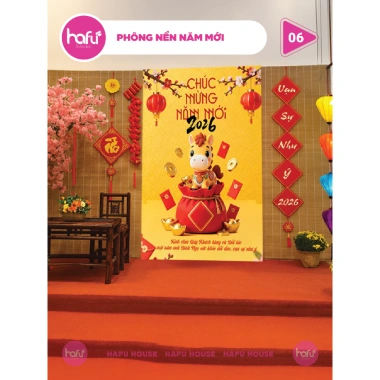Phông nền Tết Nguyên Đán Happy New Year Khổ Đỏ In Theo Yêu Cầu - HAFU HOUSE 01-14 8 Phông nền Tết Nguyên Đán Happy New Year Khổ Đỏ In Theo Yêu Cầu - HAFU HOUSE 01-14 8
