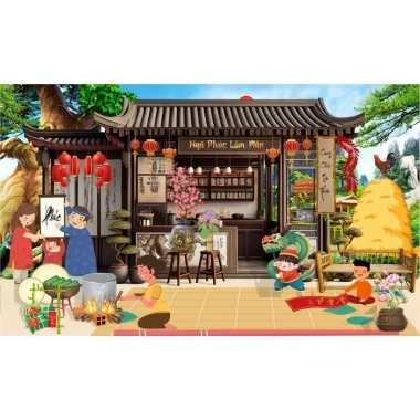 Phông nền Tết size 3m - Chụp ảnh mừng xuân 2.026, giá chỉ 149k 3