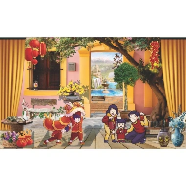 Phông nền Tết size 3m - Chụp ảnh mừng xuân 2.026, giá chỉ 149k 7