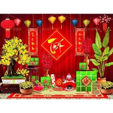 Phông nền Tết tranh vải treo tường backdrop Happy New Year – Giá chỉ 159.000₫ (giá gốc 206.700₫) 3