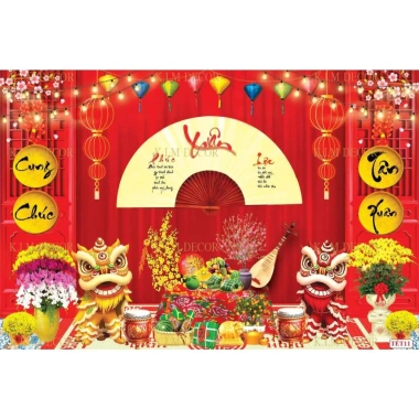 Phông nền Tết tranh vải treo tường backdrop Happy New Year – Giá chỉ 159.000₫ (giá gốc 206.700₫) 6