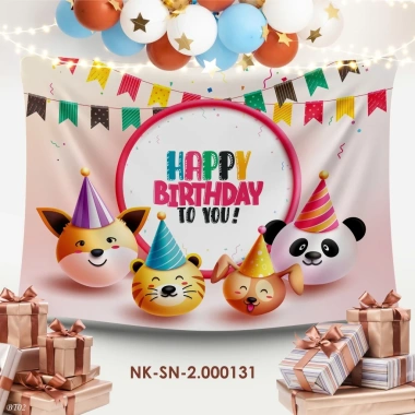 Phông nền tranh vải sinh nhật Birthday treo tường kèm đinh móc giảm còn 82.000₫