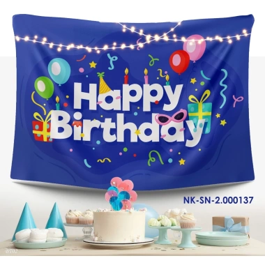 Phông nền tranh vải sinh nhật Birthday treo tường kèm đinh móc giảm còn 82.000₫