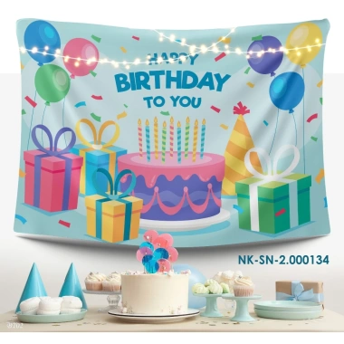 Phông nền tranh vải sinh nhật Birthday treo tường kèm đinh móc giảm còn 82.000₫