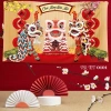 Phông nền tranh vải treo tường Backdrop Tết Nguyên Đán Happy New Year, kèm đinh móc và keo dán, giảm giá 18% 7