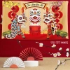 Phông nền tranh vải treo tường Backdrop Tết Nguyên Đán Happy New Year, kèm đinh móc và keo dán, giảm giá 18% 8