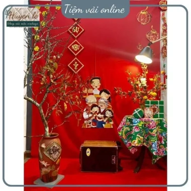 Phông nền vải đỏ không nhăn 5mx1,6m Trang trí trưng thu, decor tết, giá 48.000₫
