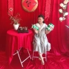 Phông nền vải nhung tuyết đỏ - Trang trí bàn tiệc Noel, Tết, chụp ảnh đẹp 4