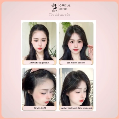 Phủ hói tóc thật Biva 9x12cm Siêu Lưới - Tóc giả che hói, giảm giá 999.000đ 5